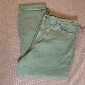 Women’s plus size green denim jeans by Joe Fresh, size 16W.